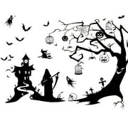 Halloween Ghost Dead Tree Castle Witch Halloween Wall Sticker Bedroom Background Bedroom Decoration